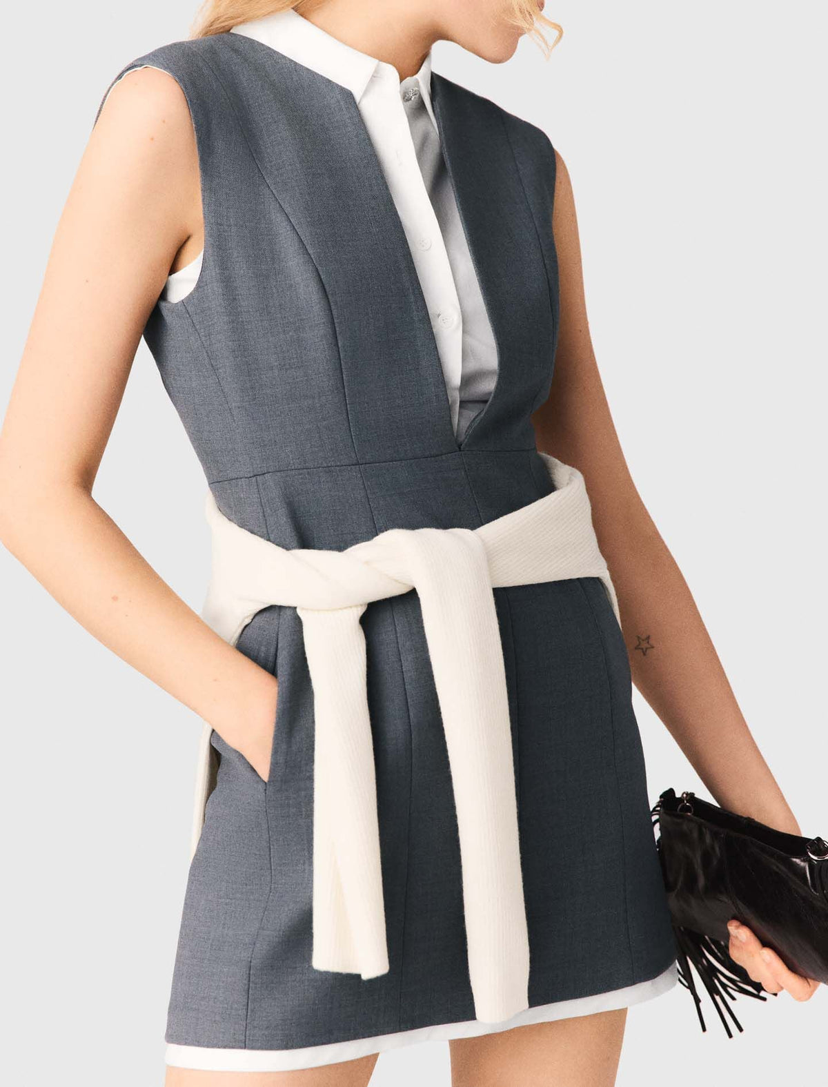 Layered-effect tailored dress | Maje
