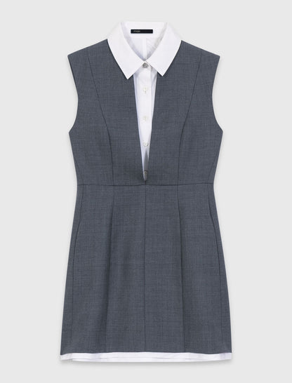 Layered-effect tailored dress | Maje