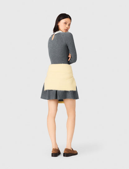 Beaded-collar short knit dress | Maje