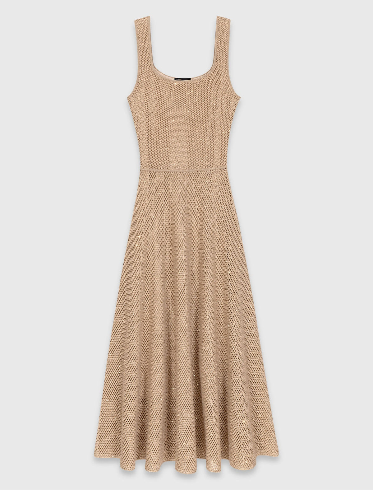 Rhinestone knit maxi dress | Maje