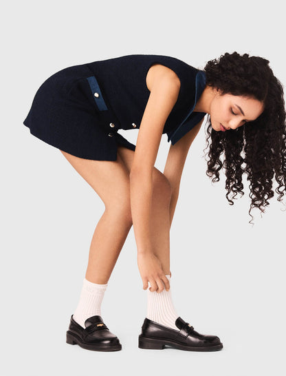 Tweed dress with denim details | Maje