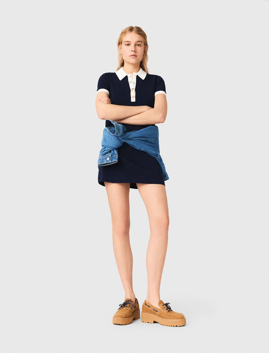 Contrast-trim polo dress | Maje