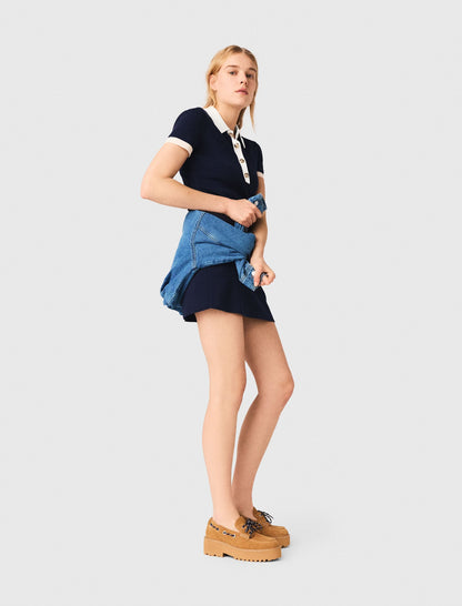 Contrast-trim polo dress | Maje
