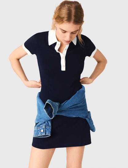 Contrast-trim polo dress | Maje