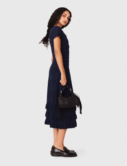Knit maxi dress with ruffles | Maje