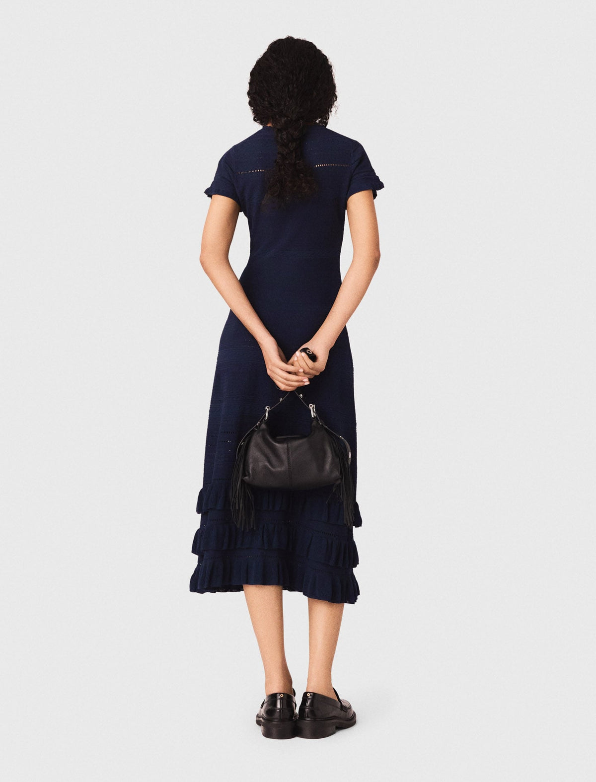 Knit maxi dress with ruffles | Maje
