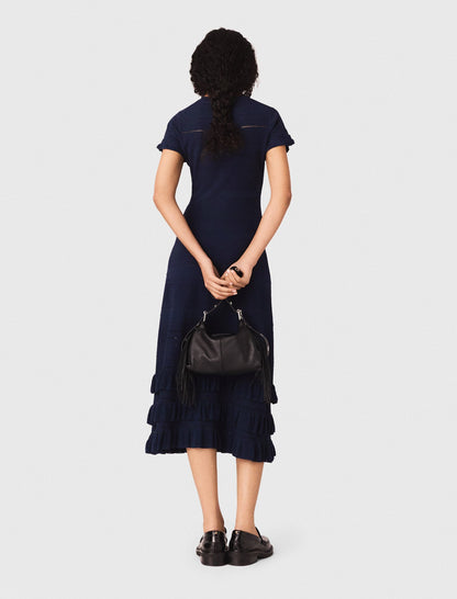 Knit maxi dress with ruffles | Maje