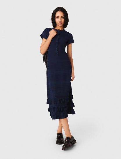 Knit maxi dress with ruffles | Maje