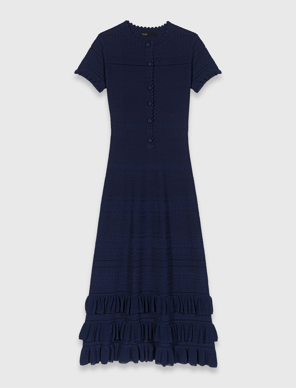 Knit maxi dress with ruffles | Maje