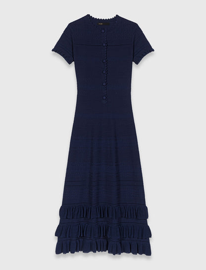 Knit maxi dress with ruffles | Maje