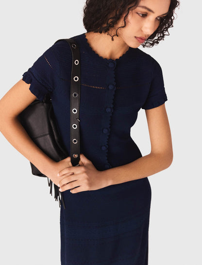 Knit maxi dress with ruffles | Maje