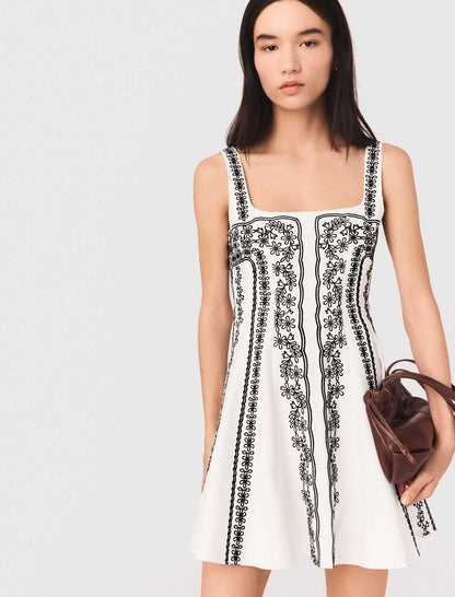 Mini embroidered strap dress | Maje