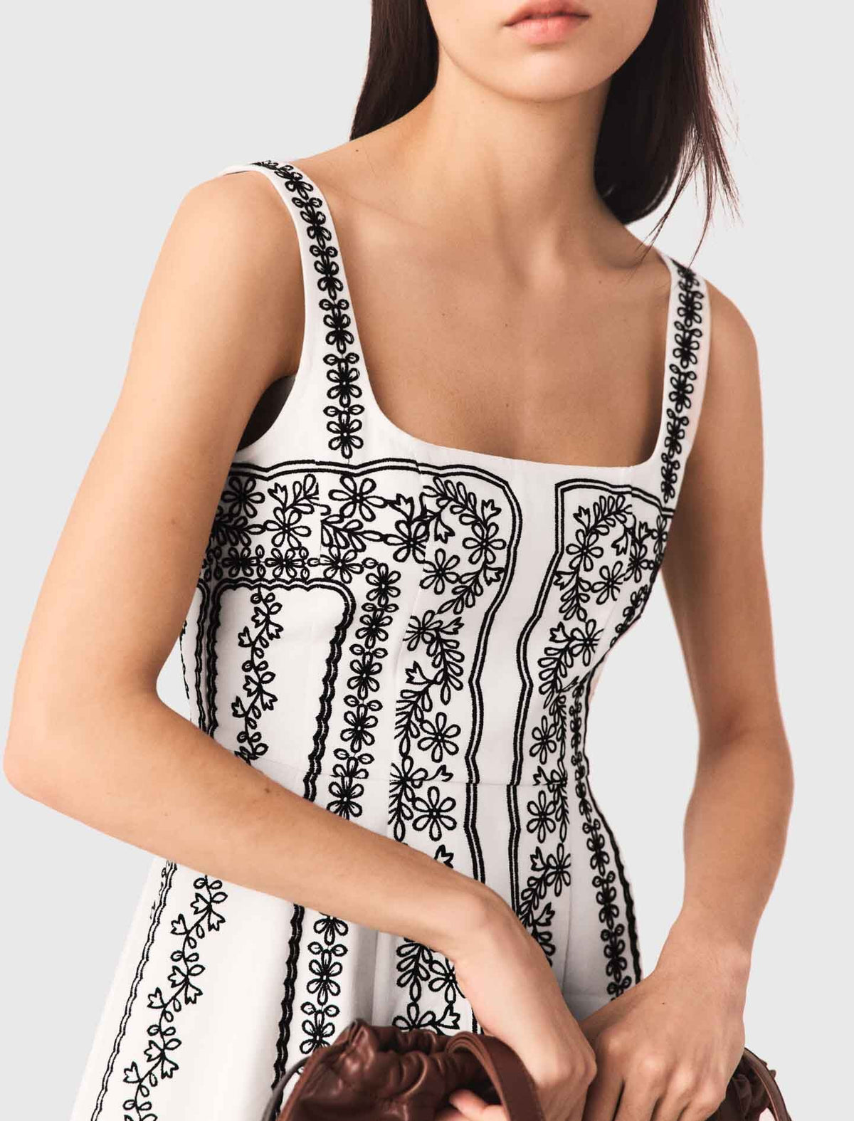 Mini embroidered strap dress | Maje