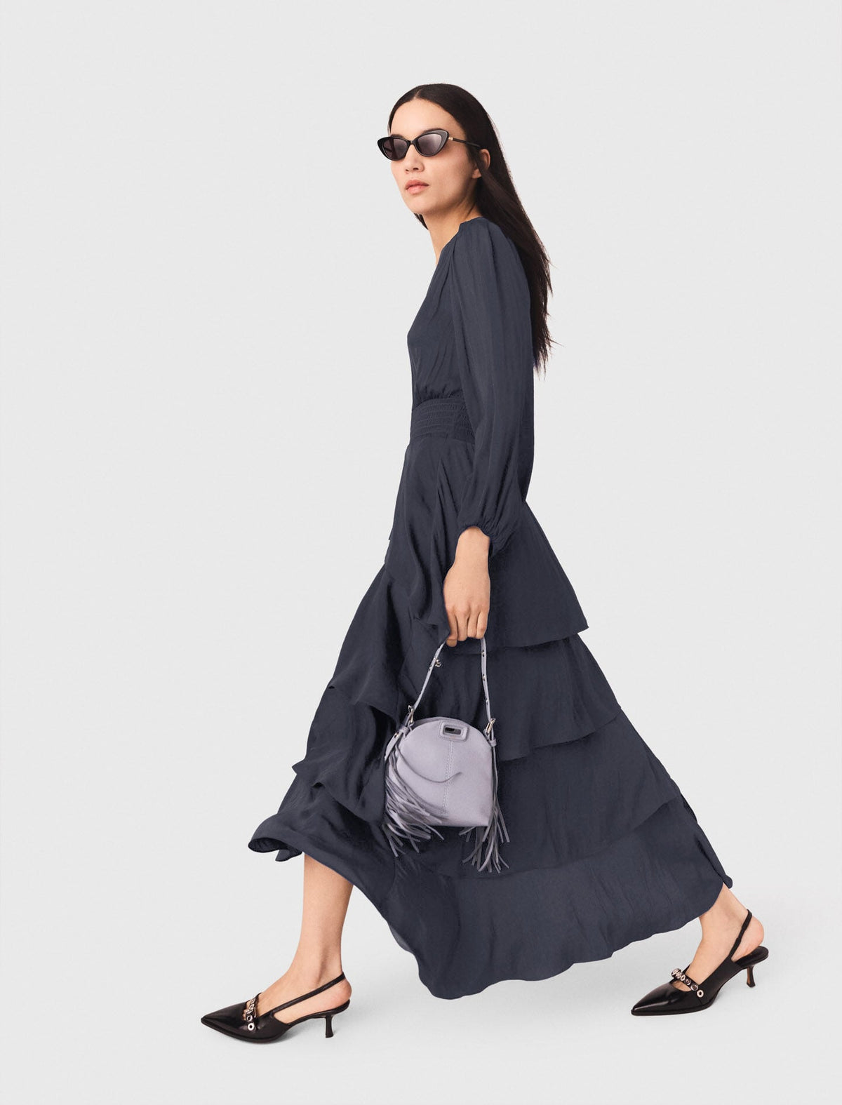 Ruffled maxi dress | Maje