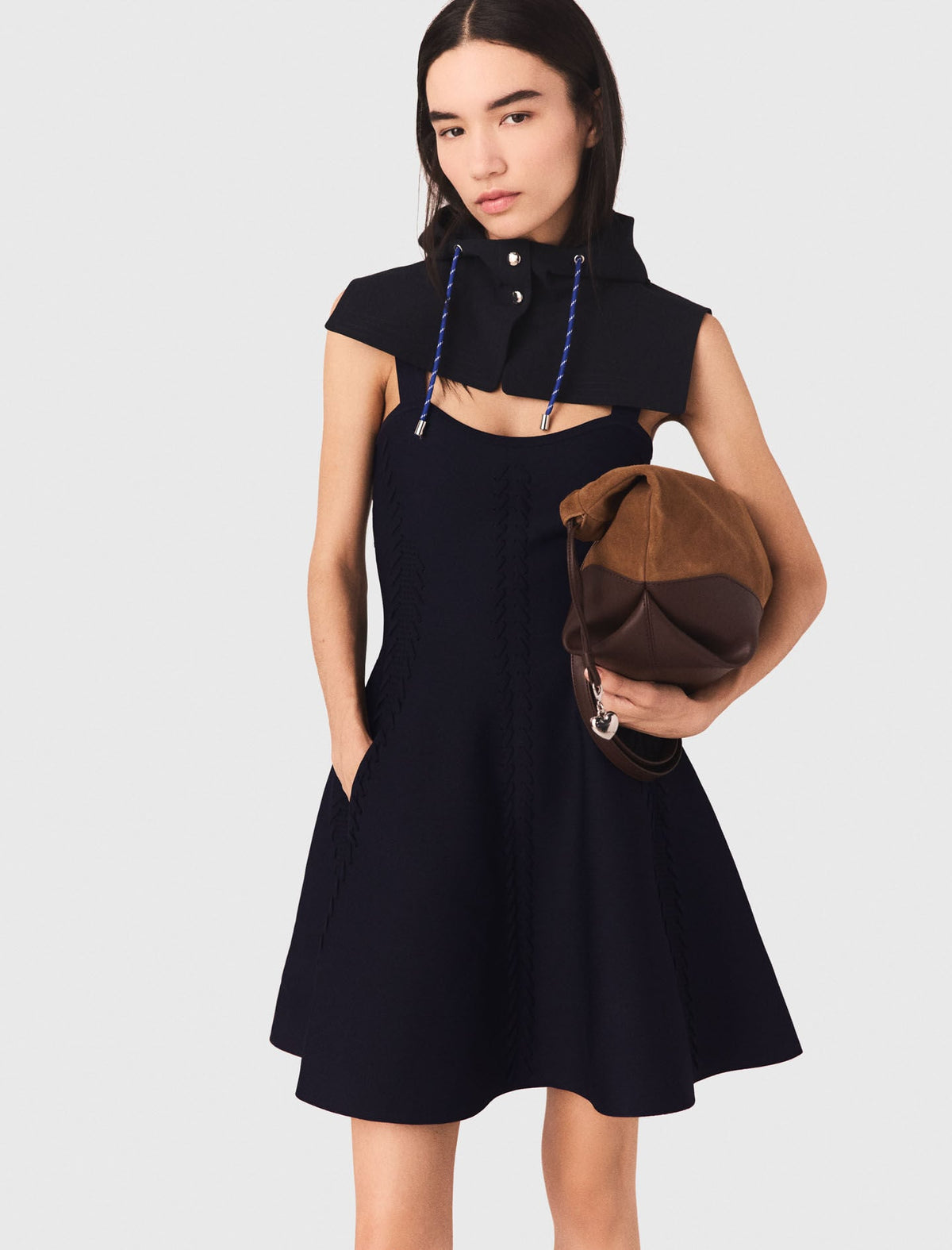 Mini knitted babydoll dress | Maje