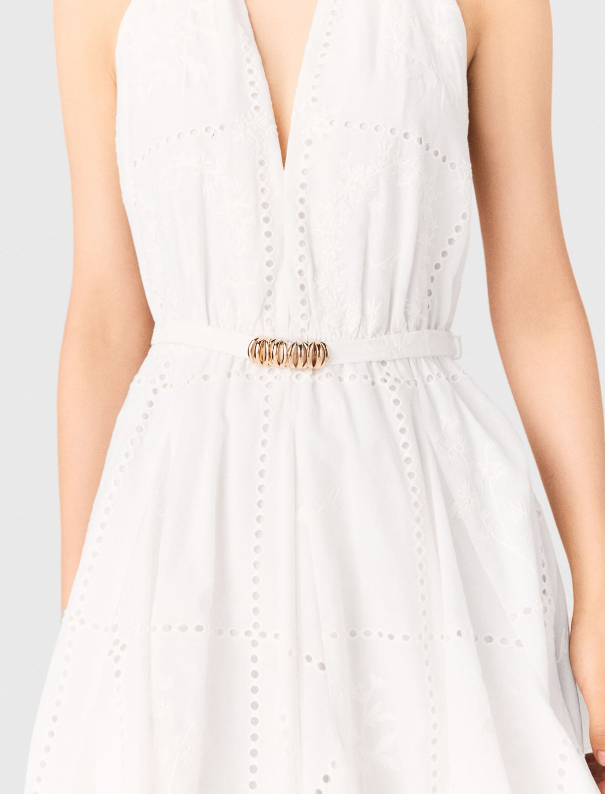 Mini embroidered backless dress | Maje