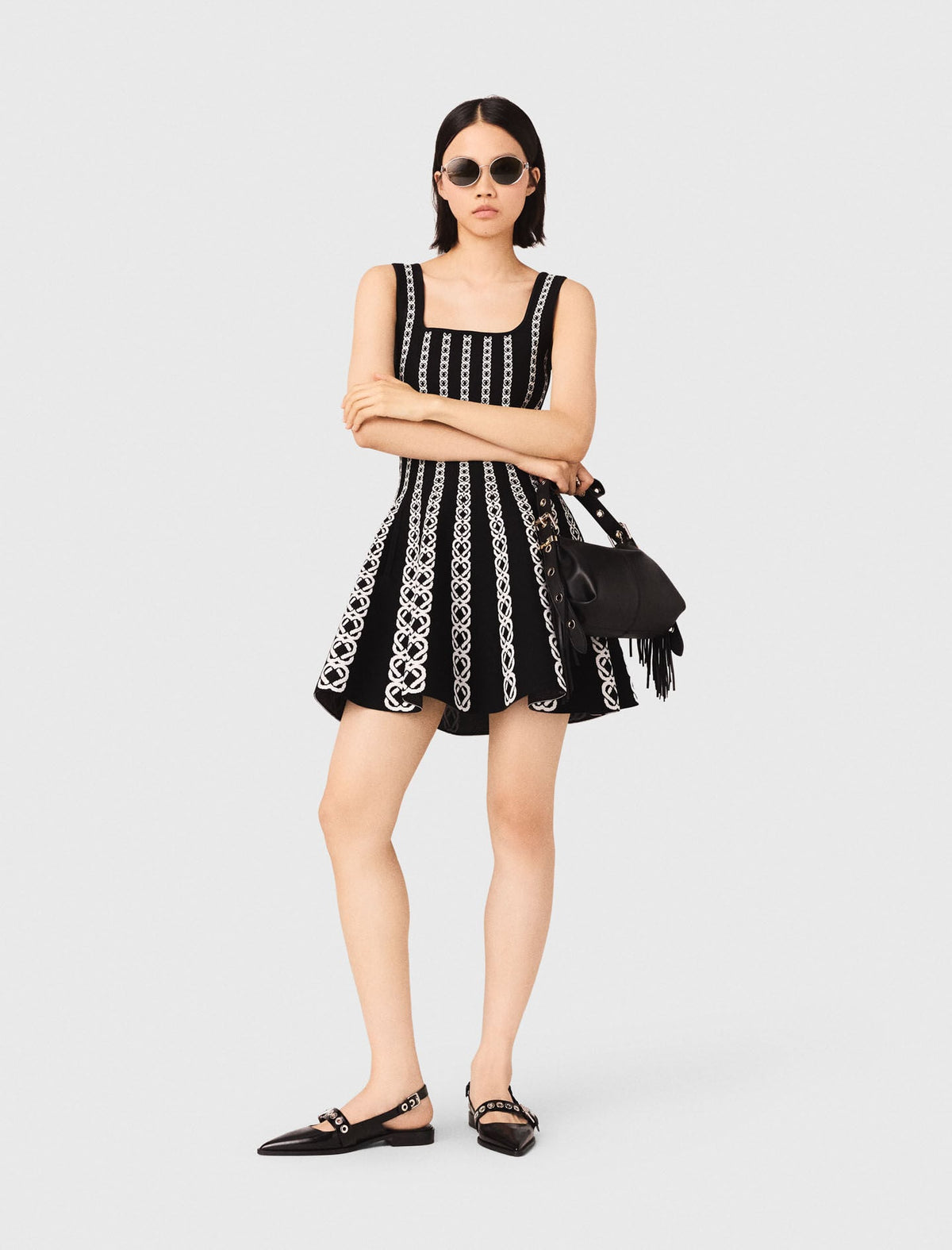 Mini jacquard knit dress | Maje
