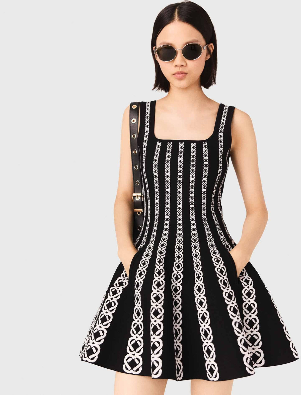 Mini jacquard knit dress | Maje