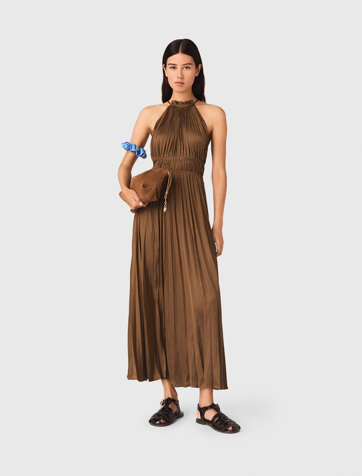 Pleated maxi dress | Maje