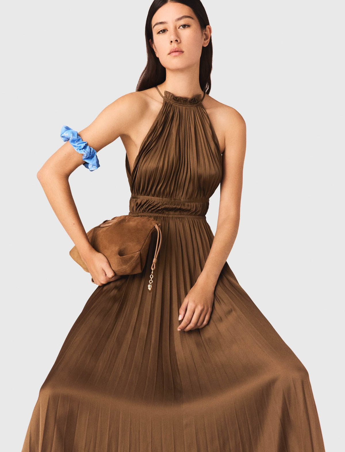 Pleated maxi dress | Maje