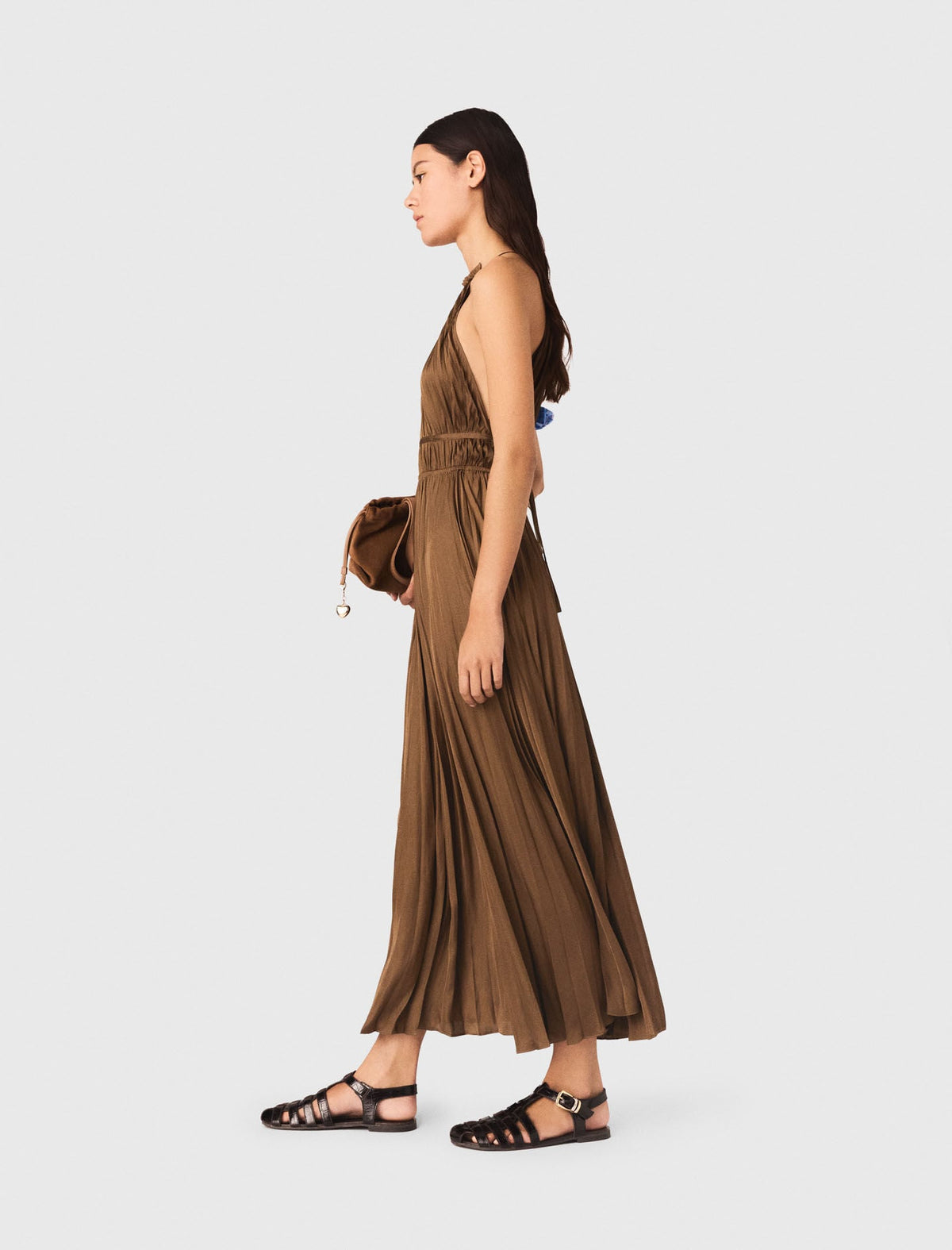 Pleated maxi dress | Maje