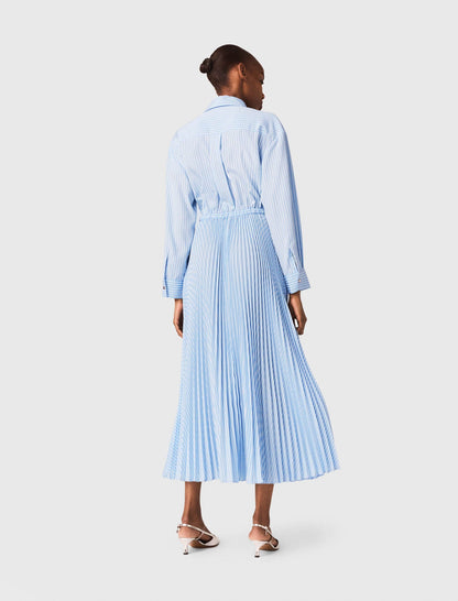 Long pleated dress with eyelets | Maje