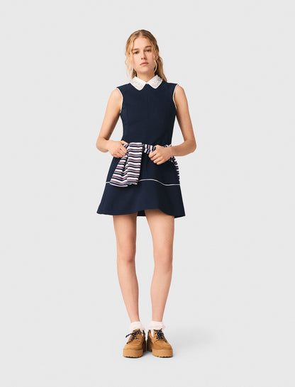 Flared dress with contrast trim | Maje