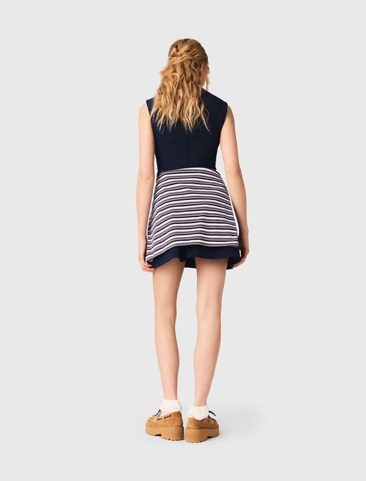 Flared dress with contrast trim | Maje