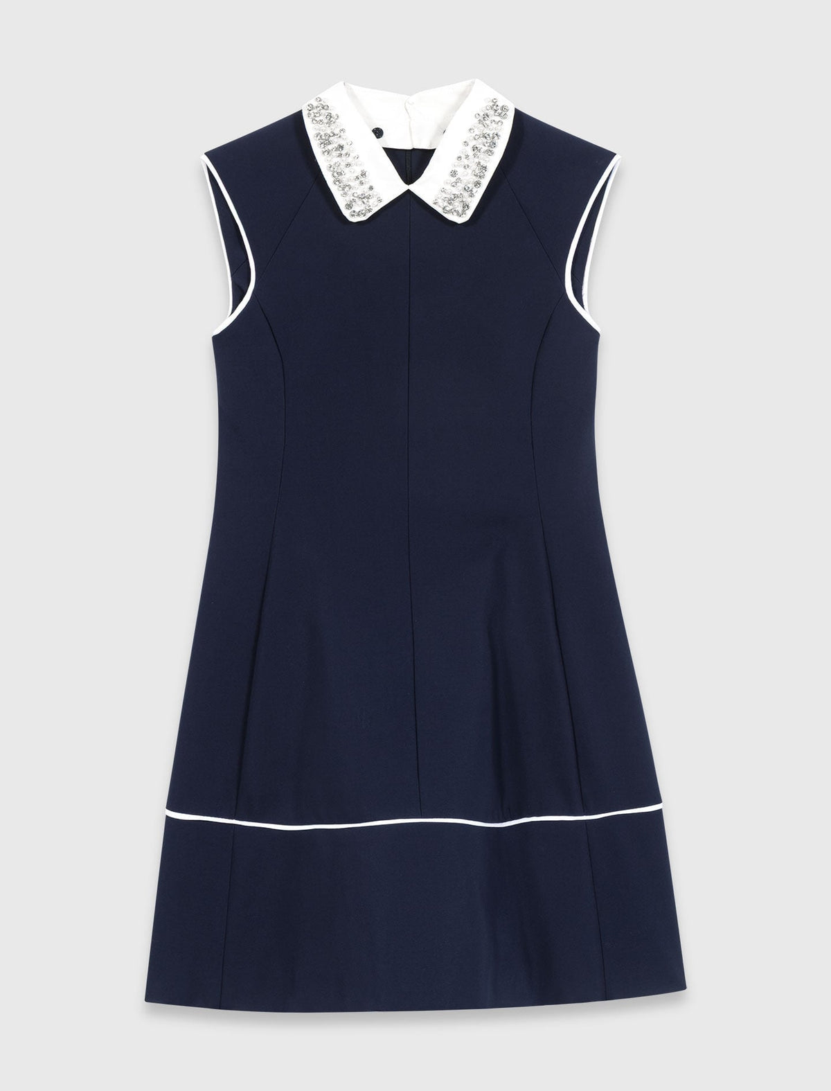 Flared dress with contrast trim | Maje