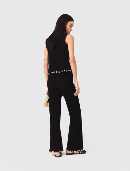 Gold-embellished knit cardigan | Maje