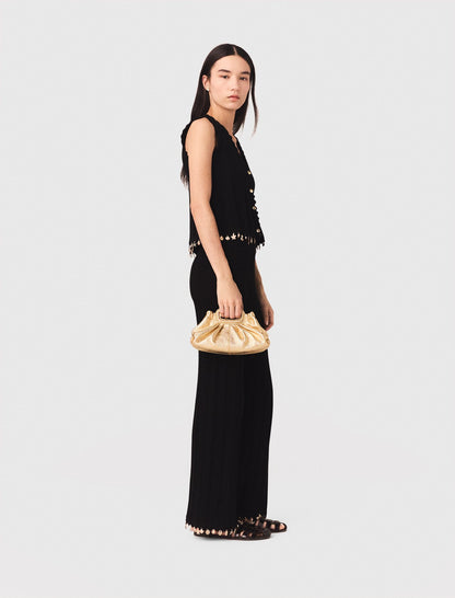 Gold-embellished knit cardigan | Maje
