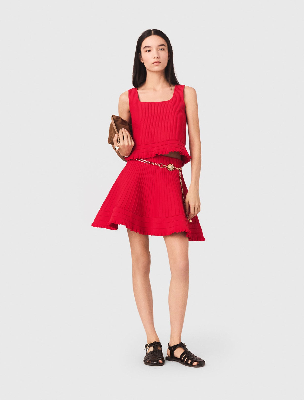 Ruffled knit top | Maje
