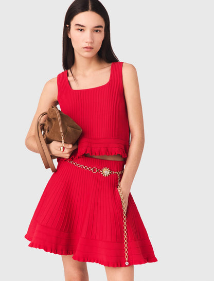 Ruffled knit top | Maje