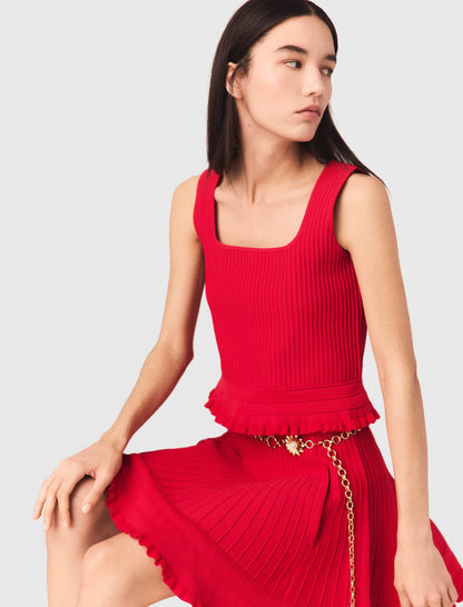 Ruffled knit top | Maje