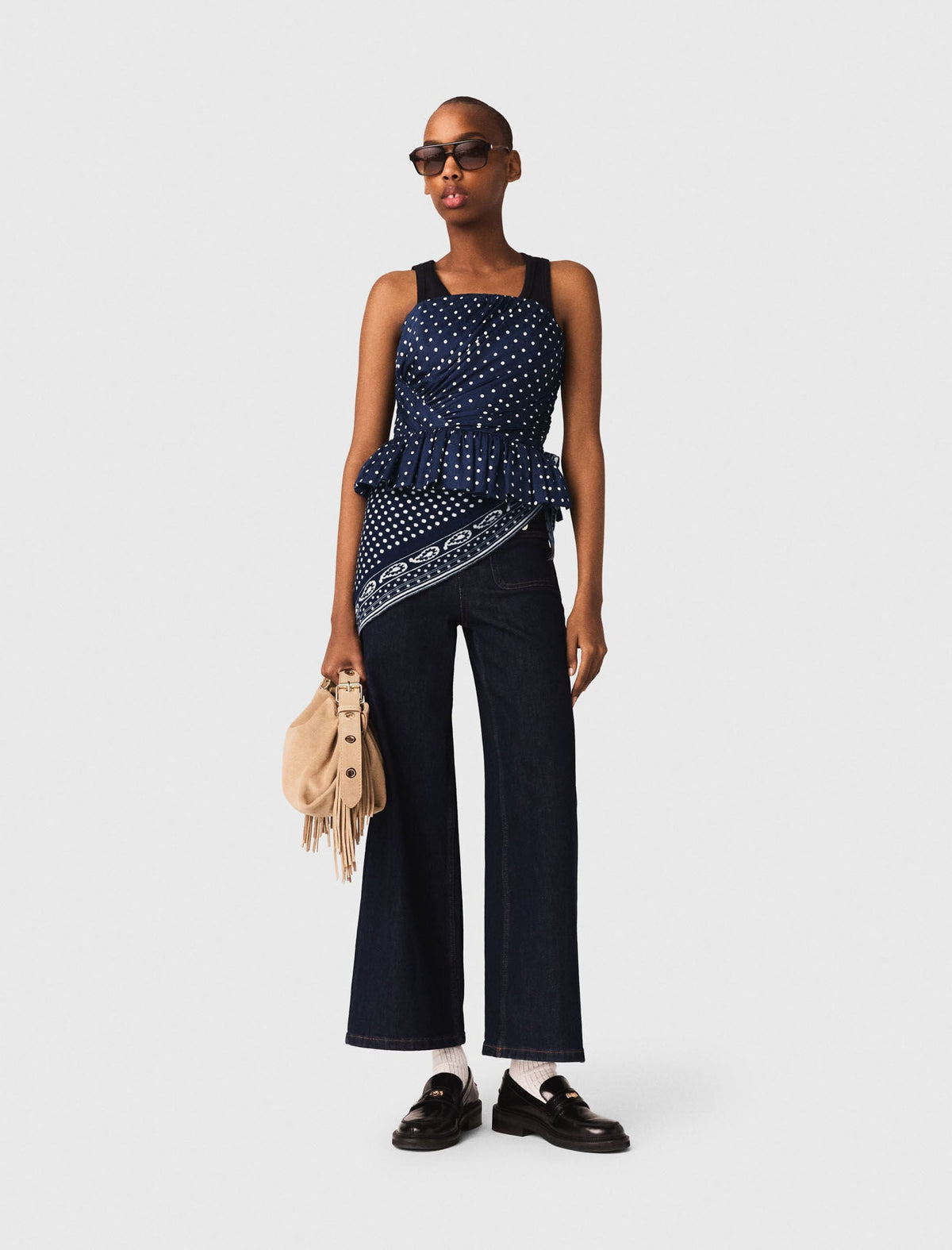 Patterned bustier top | Maje