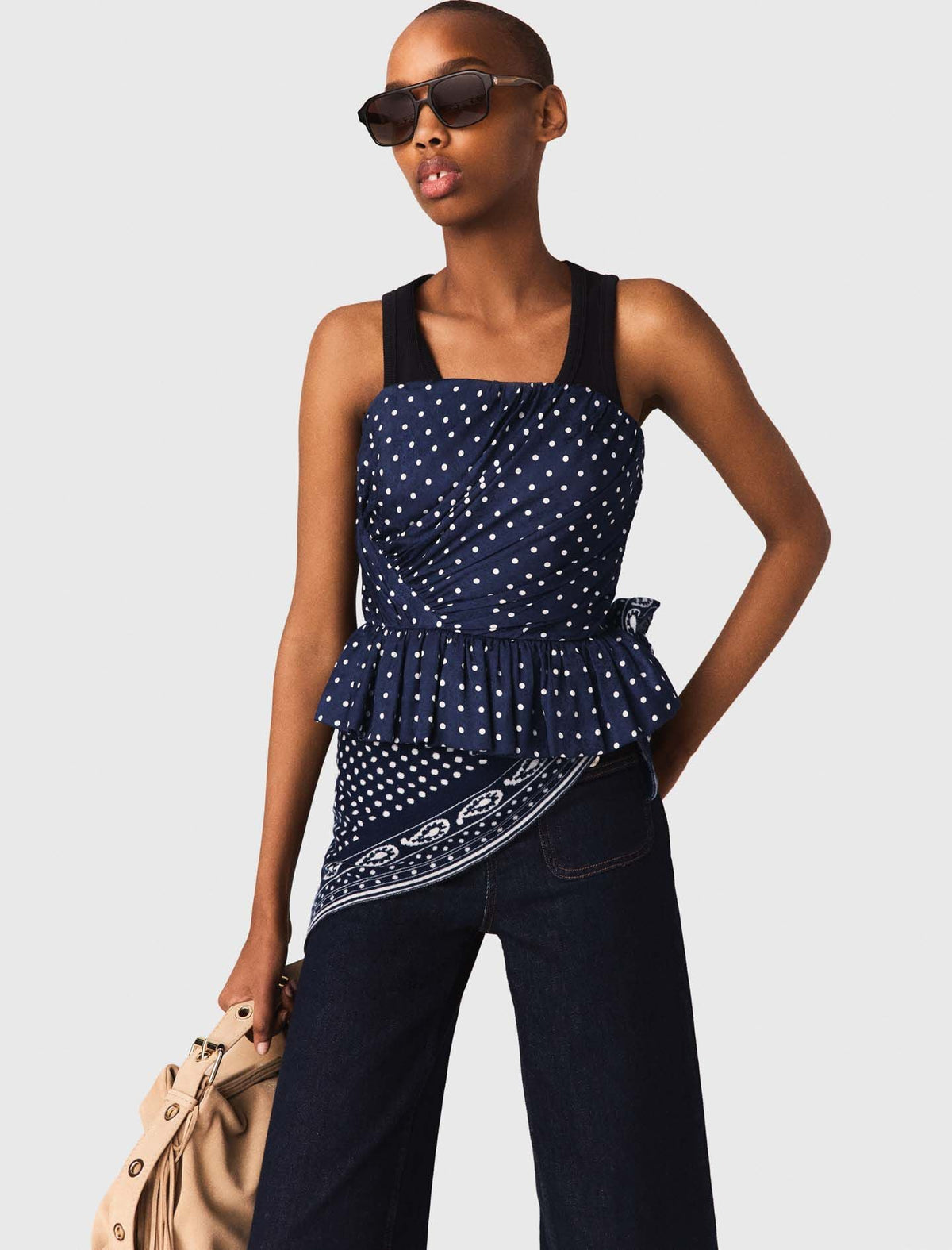 Patterned bustier top | Maje