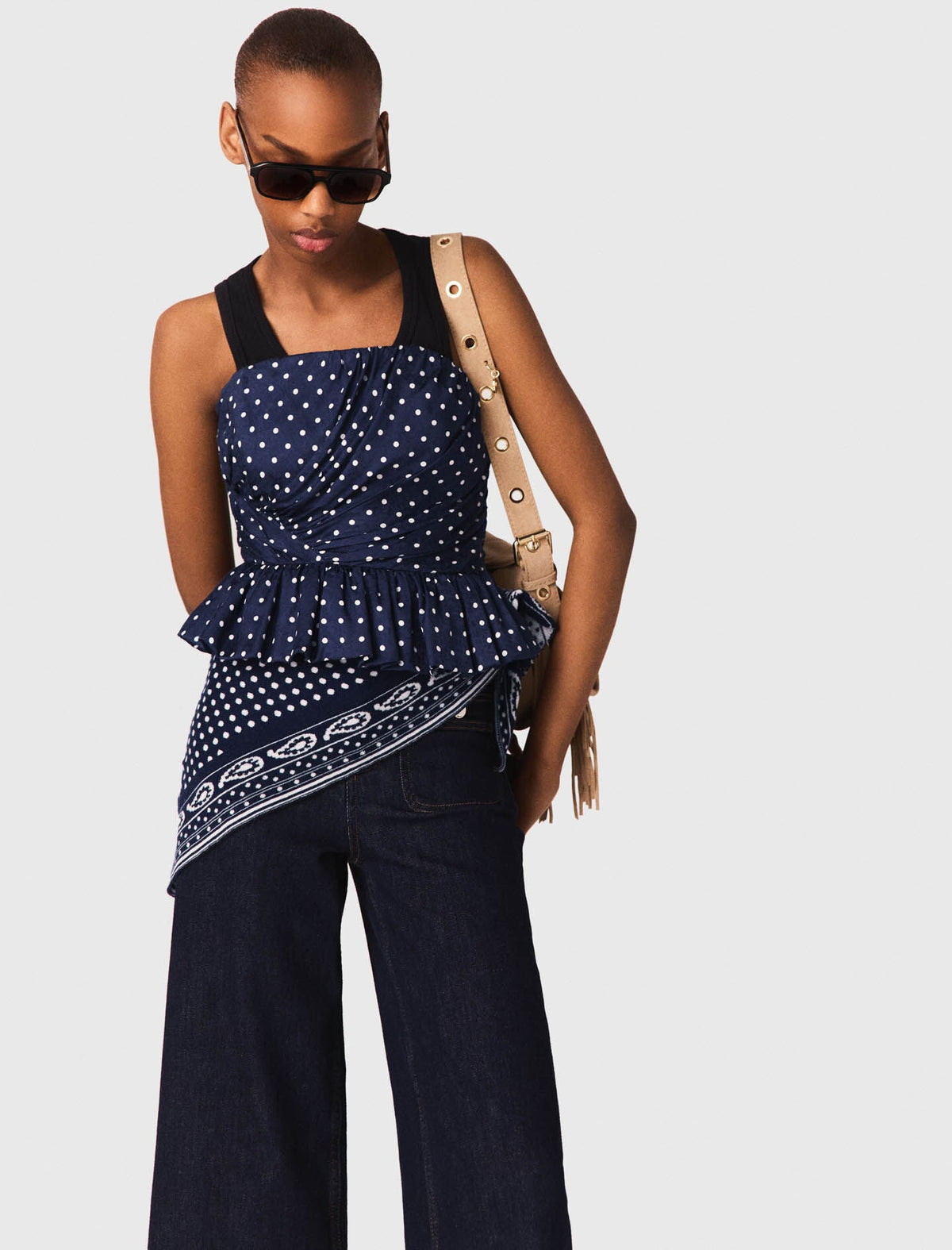 Patterned bustier top | Maje