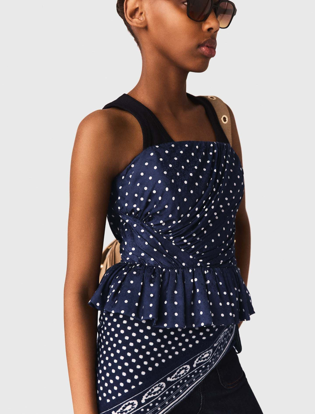 Patterned bustier top | Maje