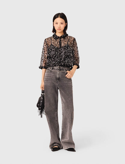 Floral sequin top | Maje