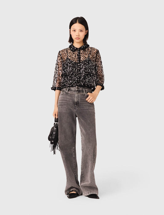 Floral sequin top | Maje