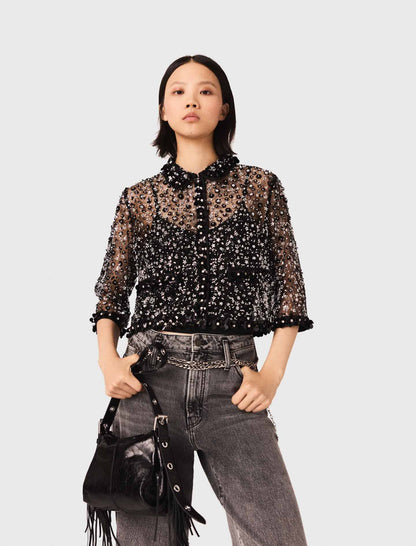 Floral sequin top | Maje
