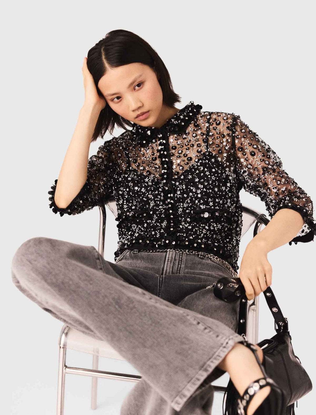 Floral sequin top | Maje