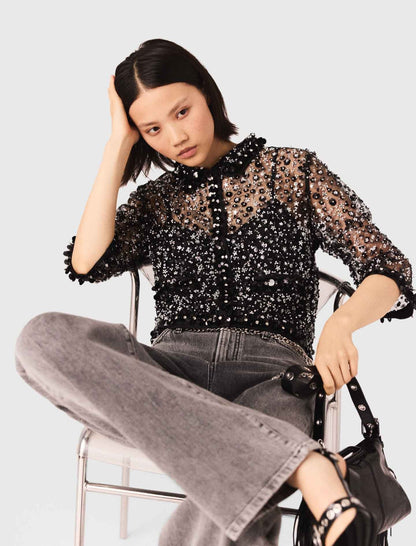 Floral sequin top | Maje