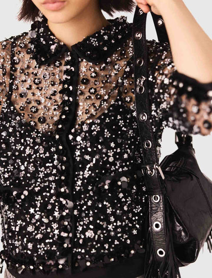 Floral sequin top | Maje