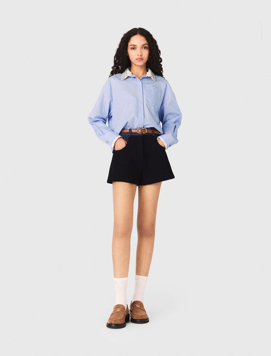 Shirt with removable jewel collar | Maje