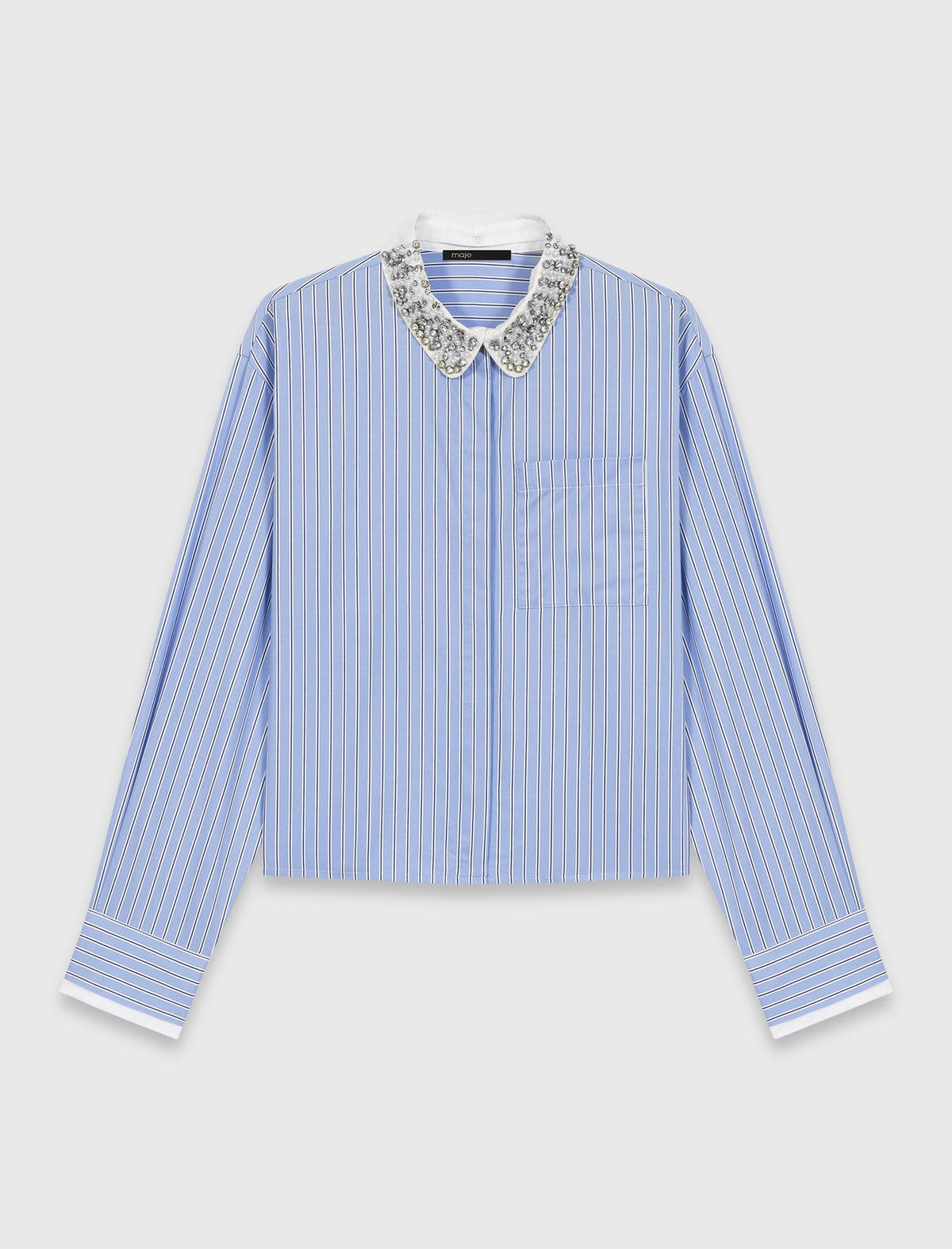 Shirt with removable jewel collar | Maje