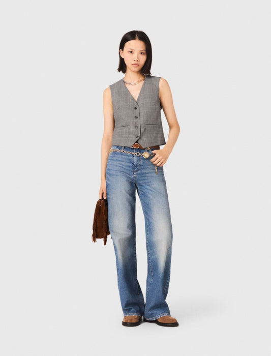 Checked tailored vest | Maje