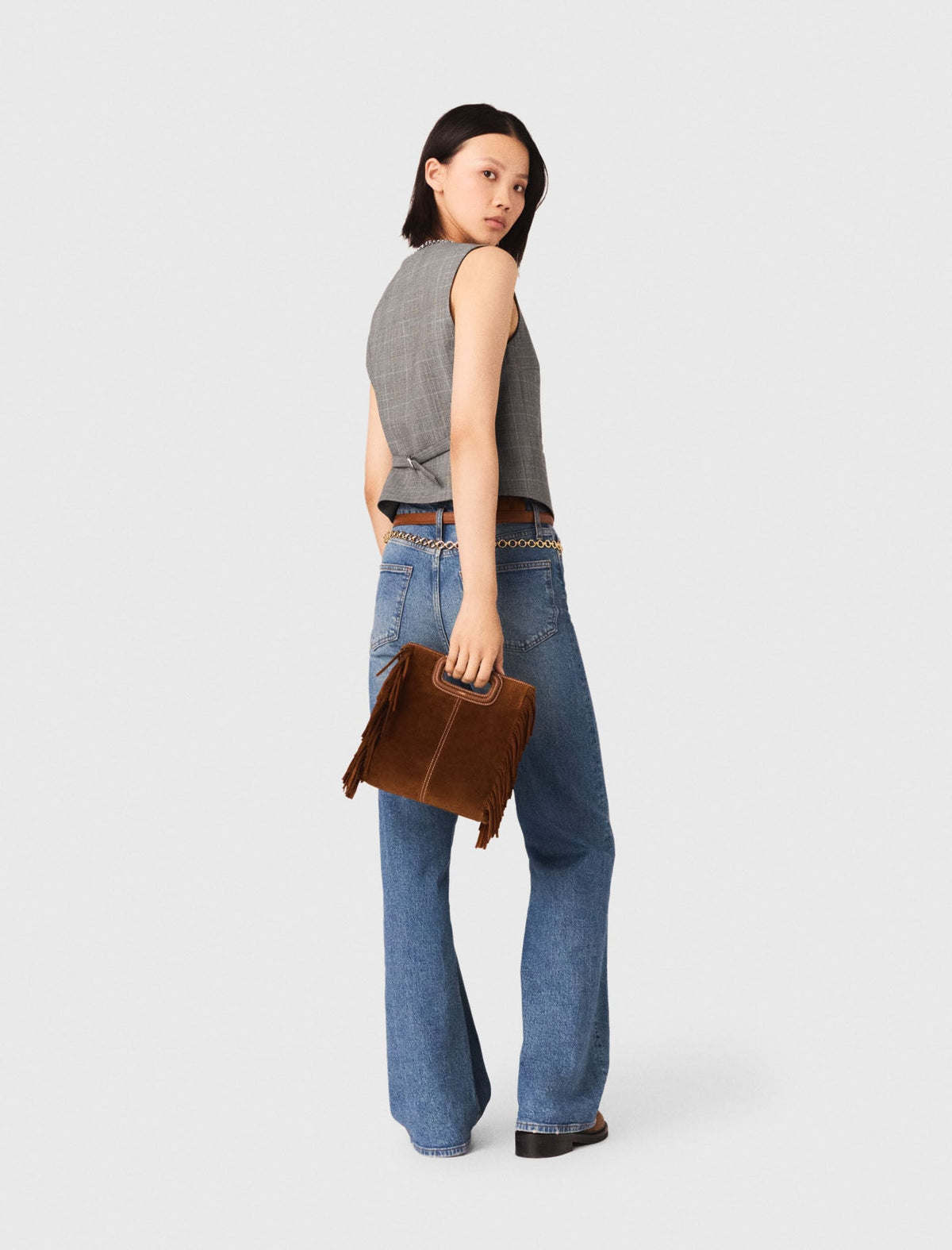 Checked tailored vest | Maje