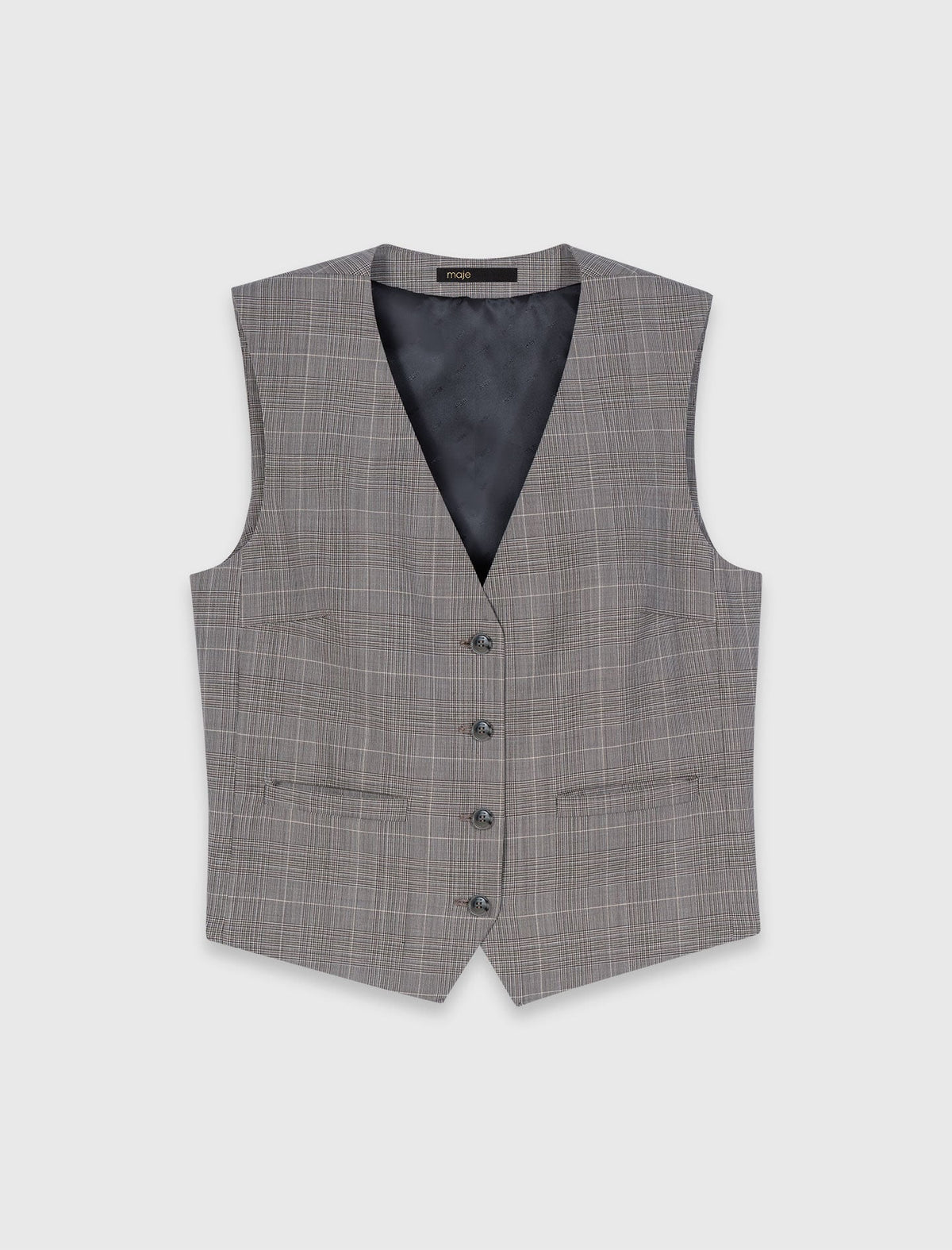Checked tailored vest | Maje