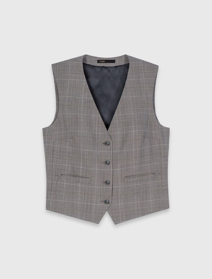 Checked tailored vest | Maje